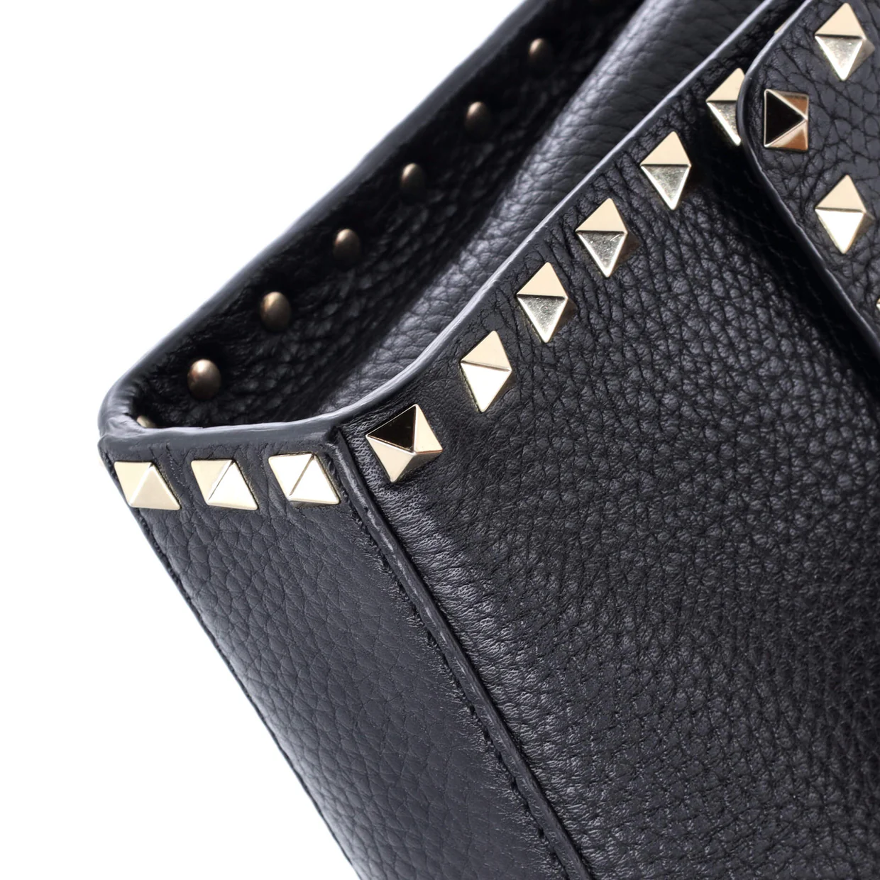Rockstud Flip Lock Flap Bag Leather Medium - Deep Luxury
