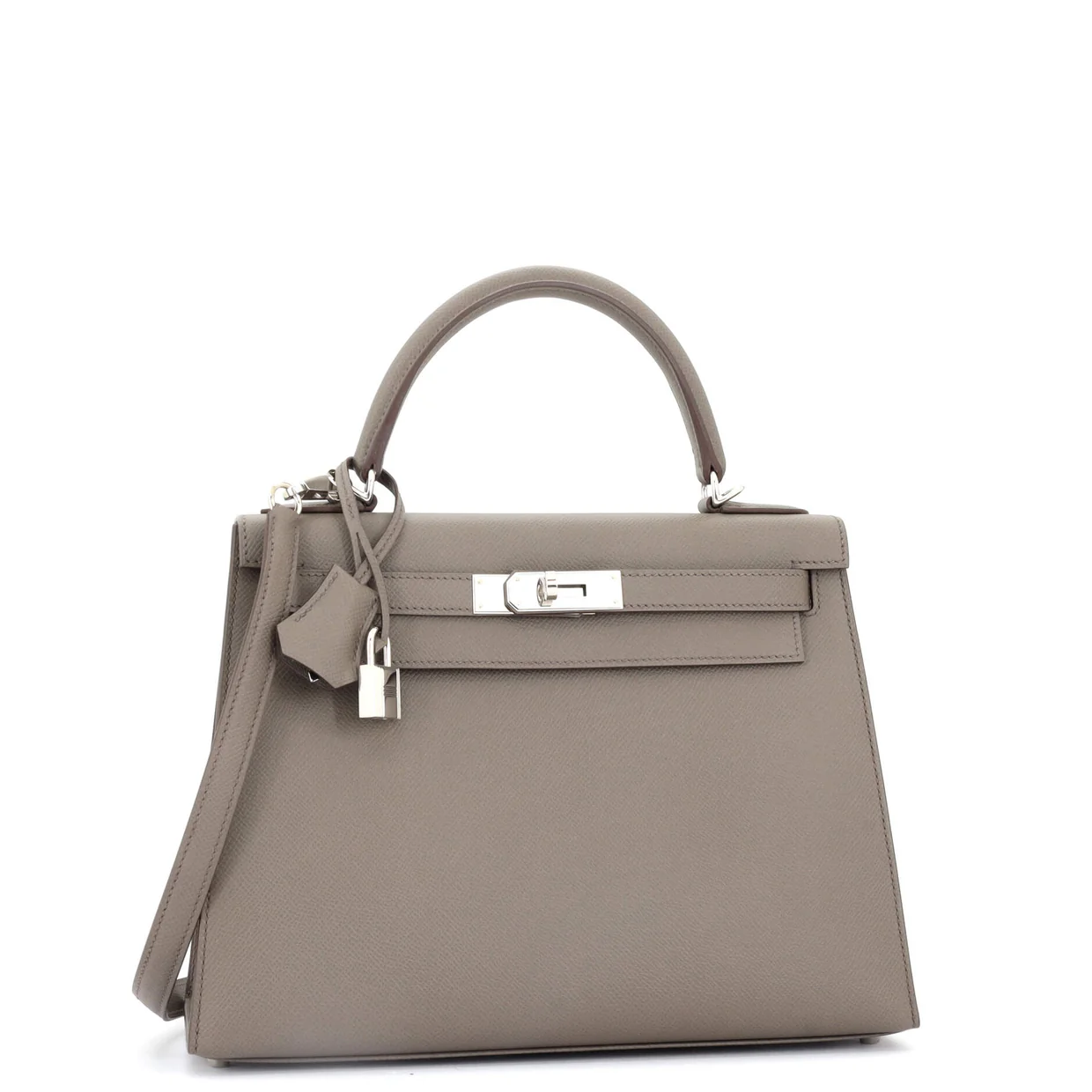 Kelly Handbag Grey Epsom with Palladium Hardware 28 - Deep Luxury