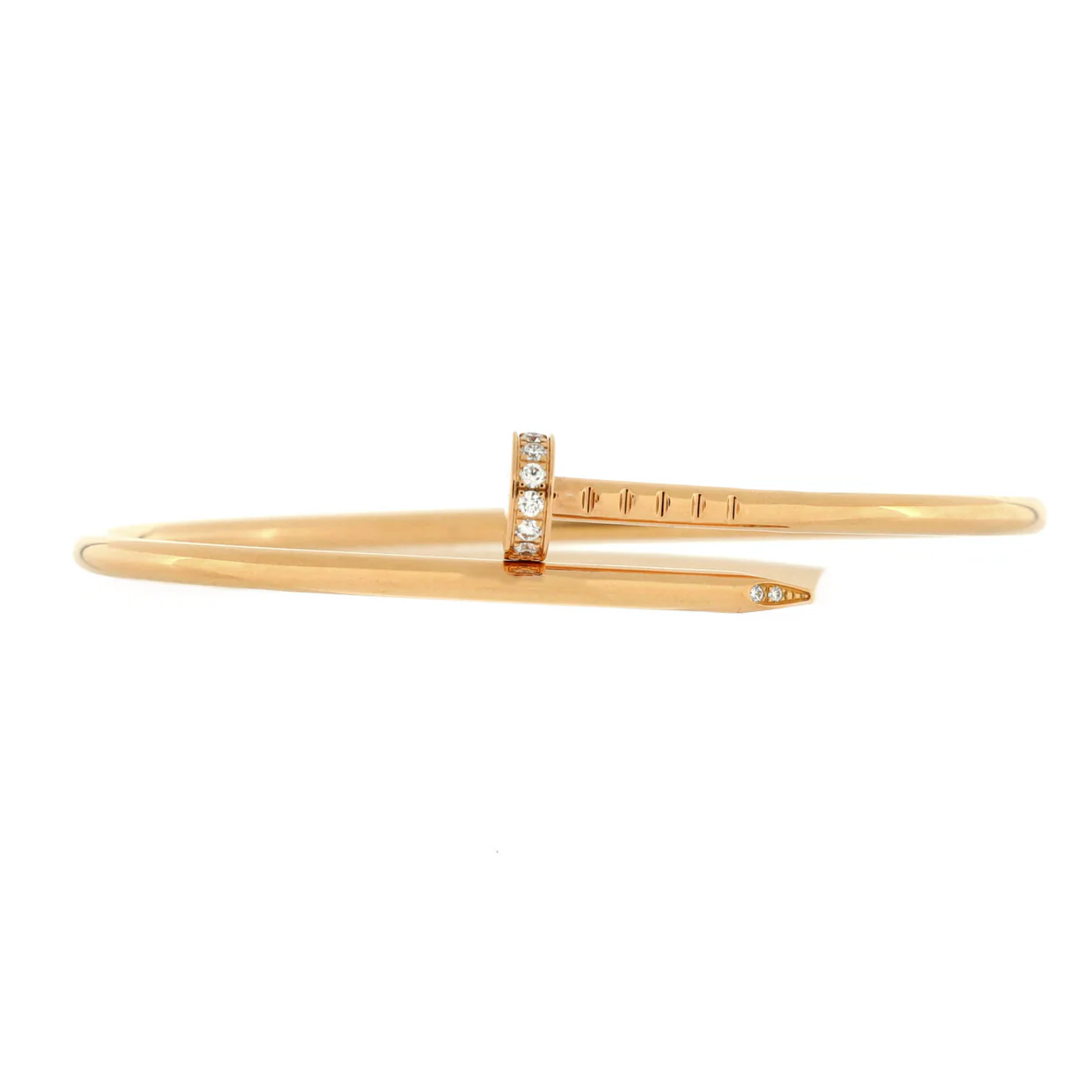 Juste un Clou Bracelet 18K Rose Gold with Diamonds Small - Deep Luxury