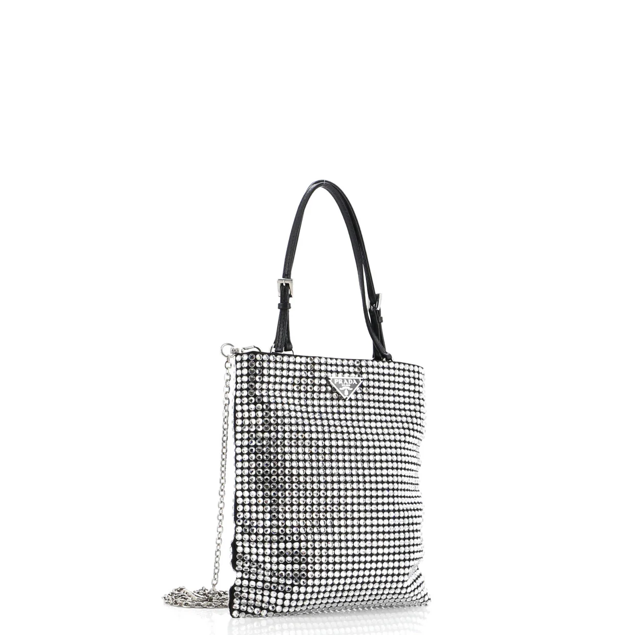 Convertible Open Tote Crystal Embellished Satin Mini - Deep Luxury