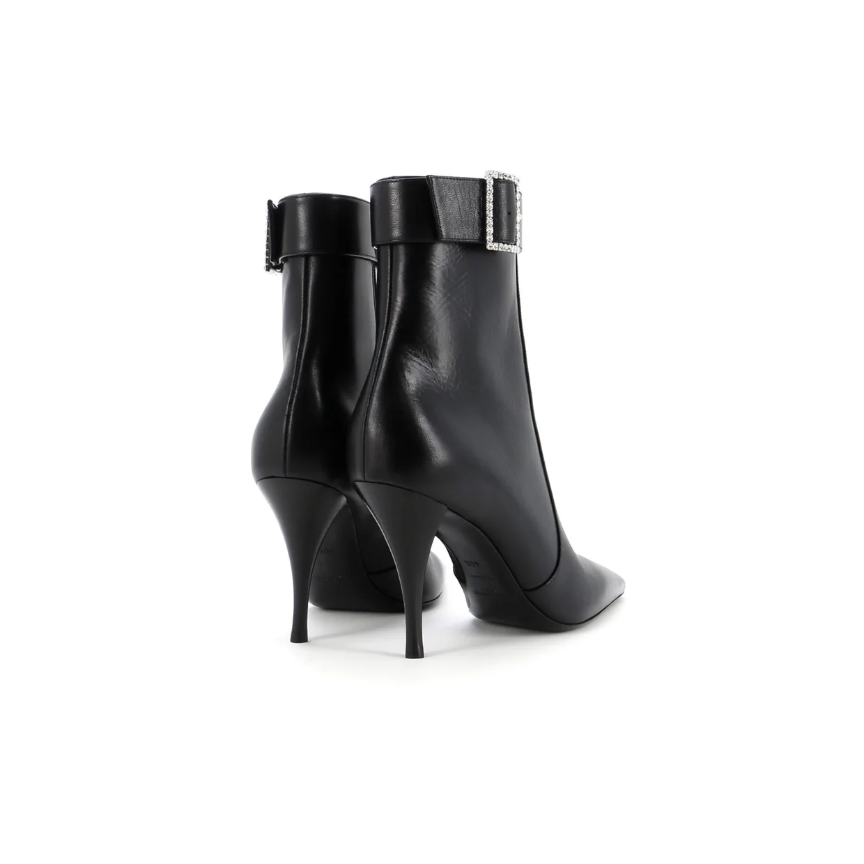 Women's Tom Ankle Boots Leather with Crystal Buckle - Deep Luxury
