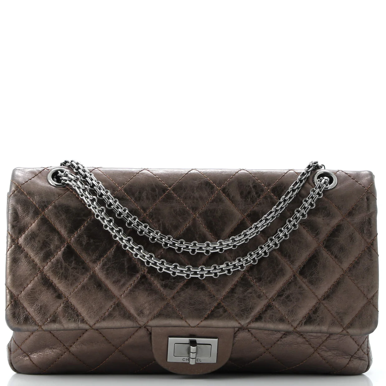 Reissue 2.55 Flap Bag Quilted Metallic Aged Calfskin 227 - Deep Luxury