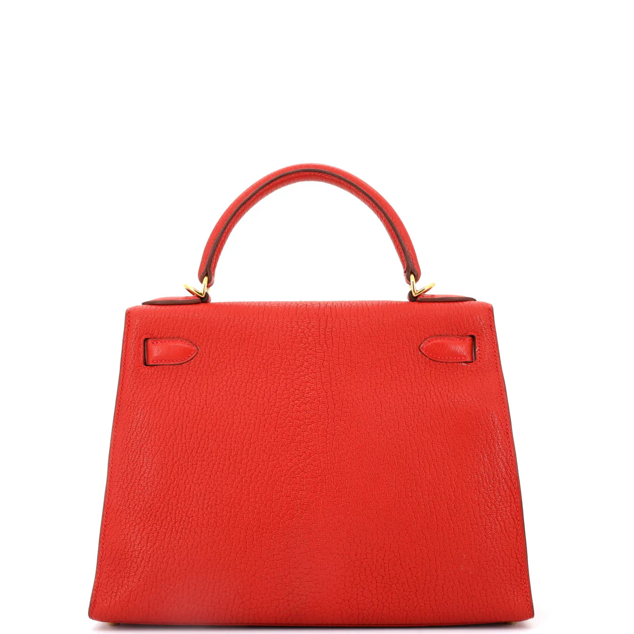 Kelly Handbag Rouge Vif Chevre de Coromandel with Gold Hardware 28 - Deep Luxury