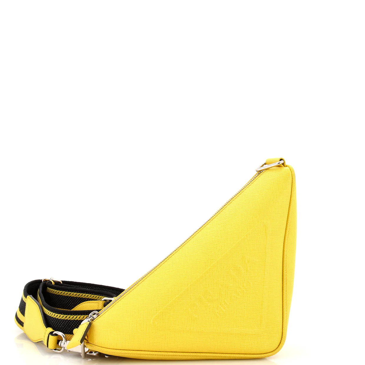 Triangle Logo Zip Crossbody Bag Saffiano Leather Small - Deep Luxury