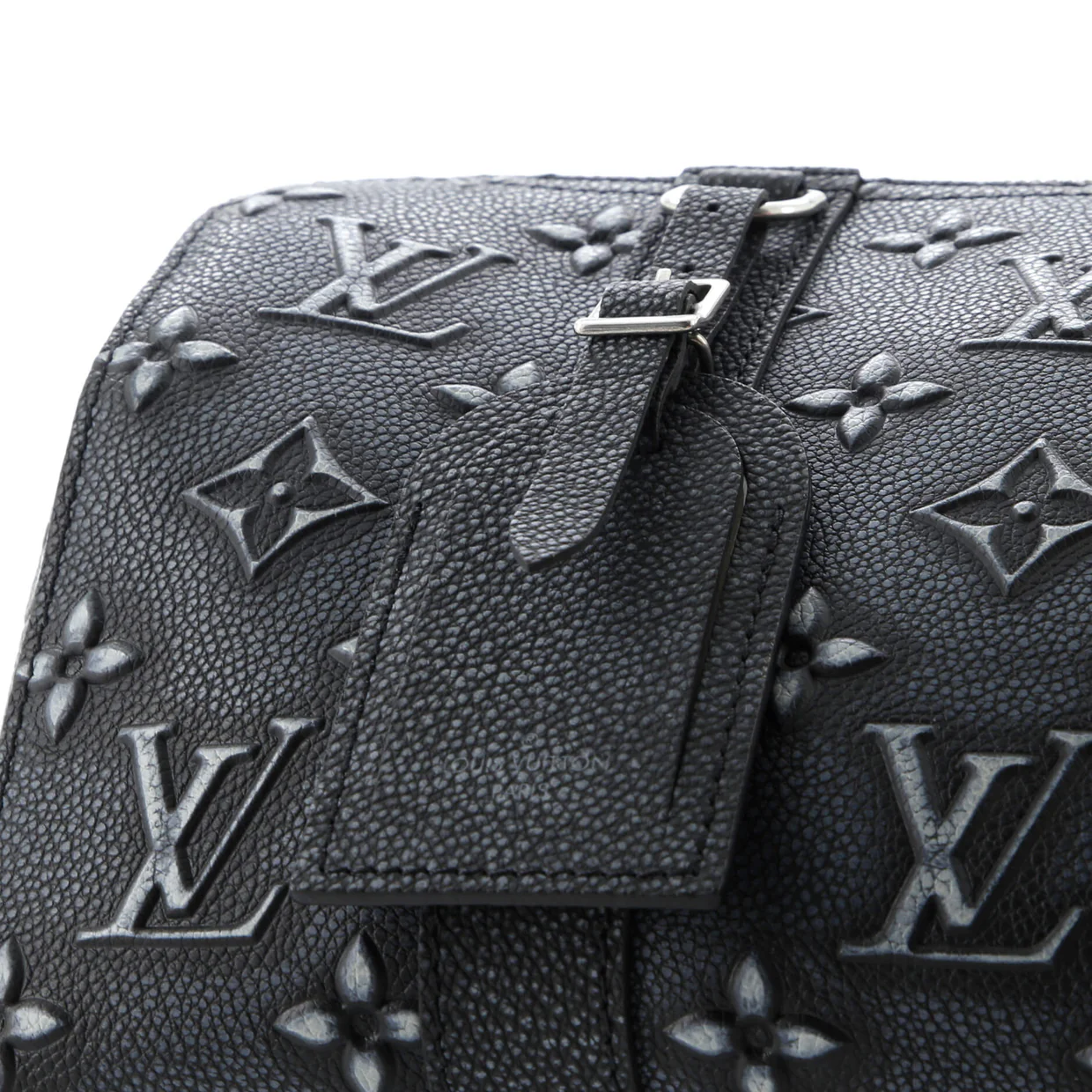 City Keepall Bag Faded Monogram Debossed Leather - Deep Luxury