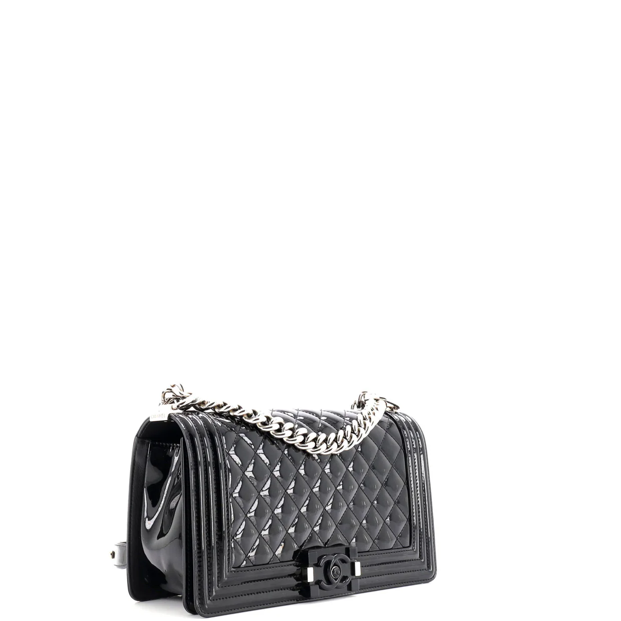 Boy Flap Bag Quilted Plexiglass Patent Old Medium - Deep Luxury