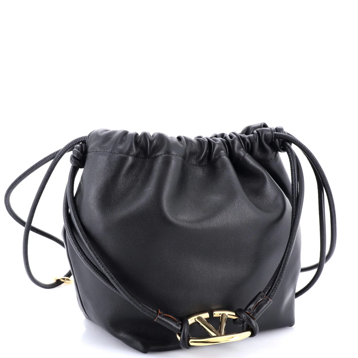 VLogo Pouf Bucket Bag Leather Medium - Deep Luxury