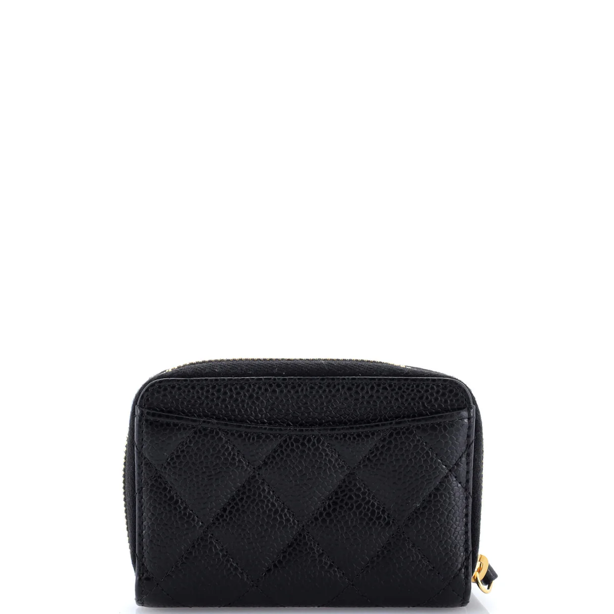 CC Zip Coin Purse Quilted Caviar Small - Deep Luxury