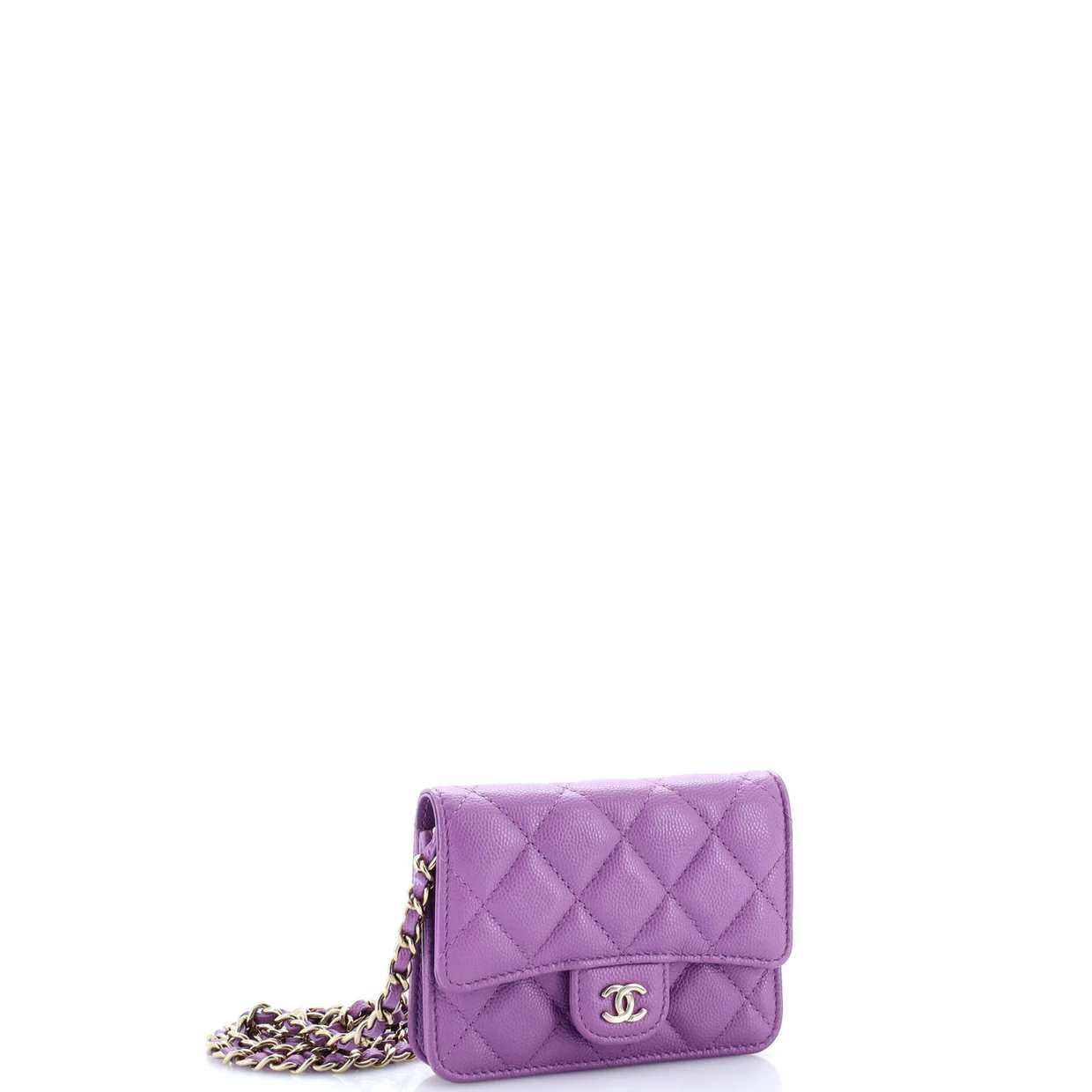 Classic Flap Clutch with Chain Quilted Caviar Small - Deep Luxury