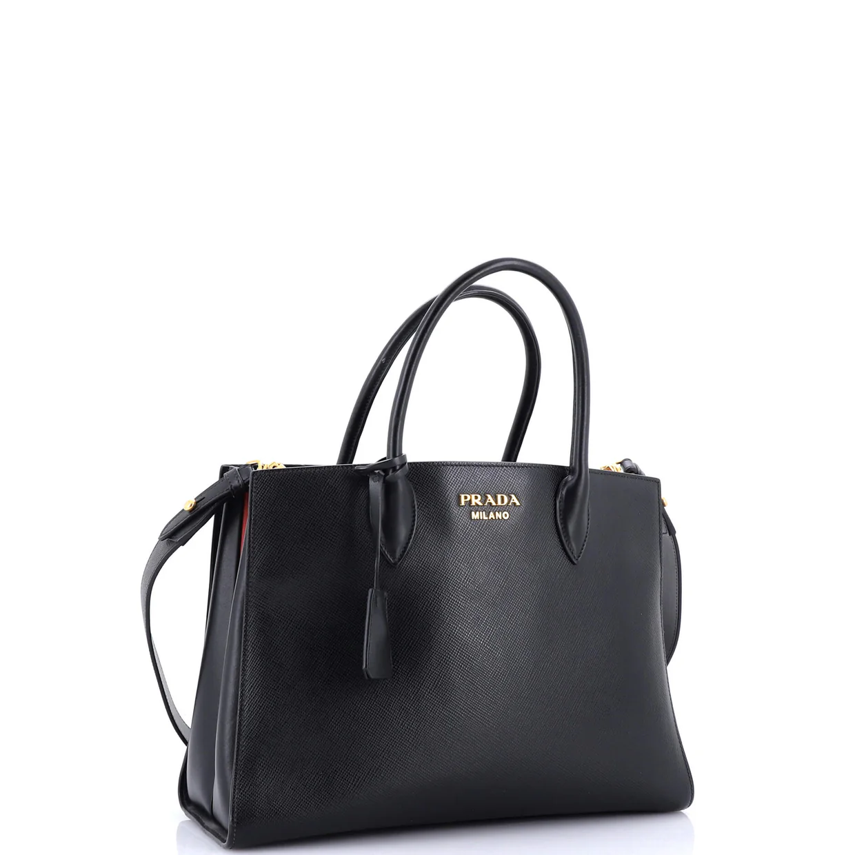 Side Pleat Tote Saffiano Leather Large - Deep Luxury