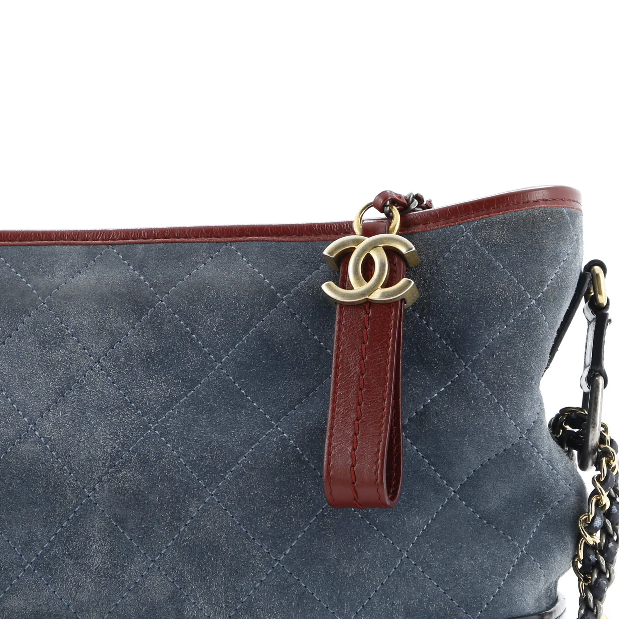 Gabrielle Hobo Quilted Suede Medium - Deep Luxury