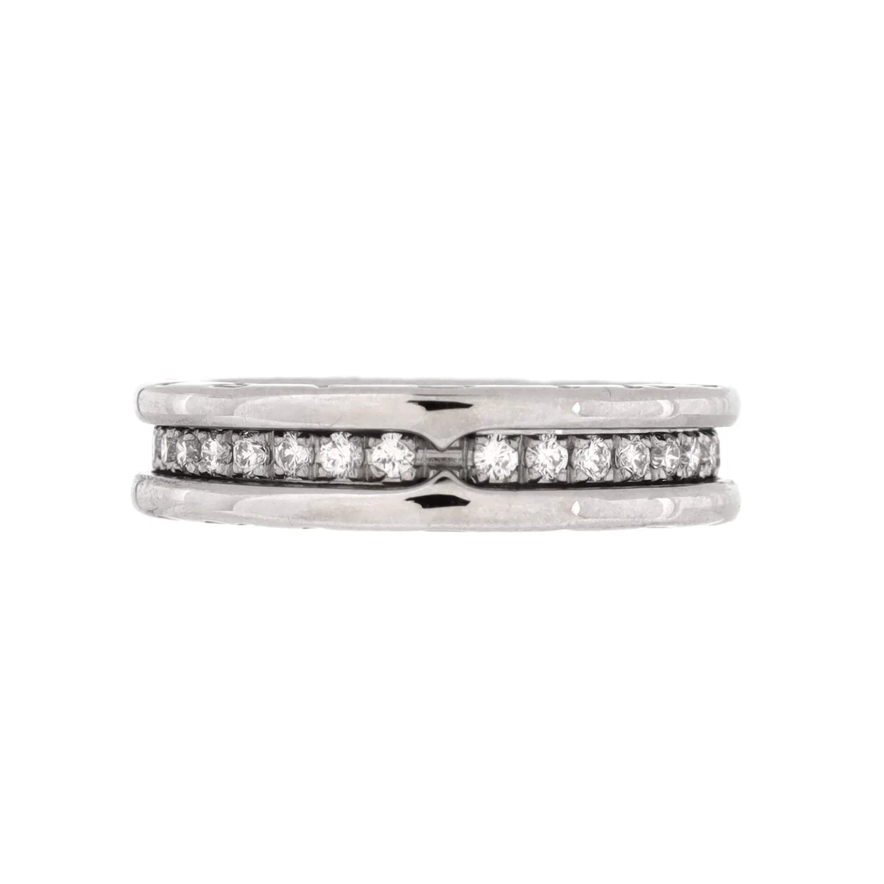 B.Zero1 One Band Ring 18K White Gold and Diamonds - Deep Luxury