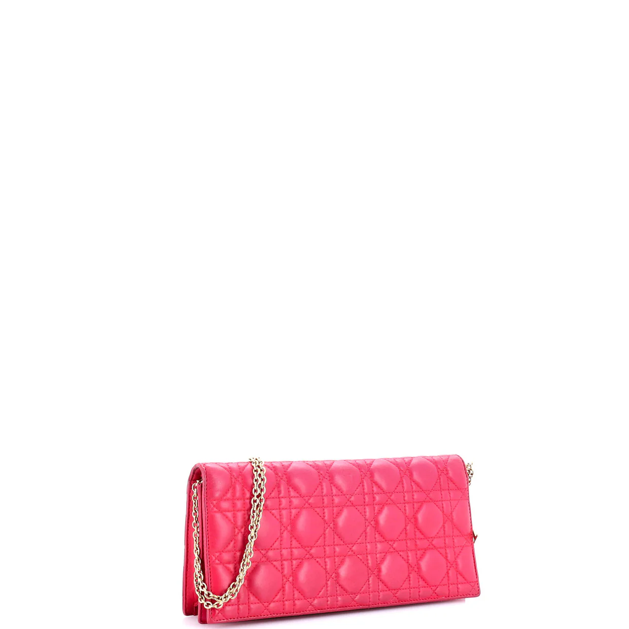 Lady Dior Convertible Chain Clutch Cannage Quilt Leather Long - Deep Luxury