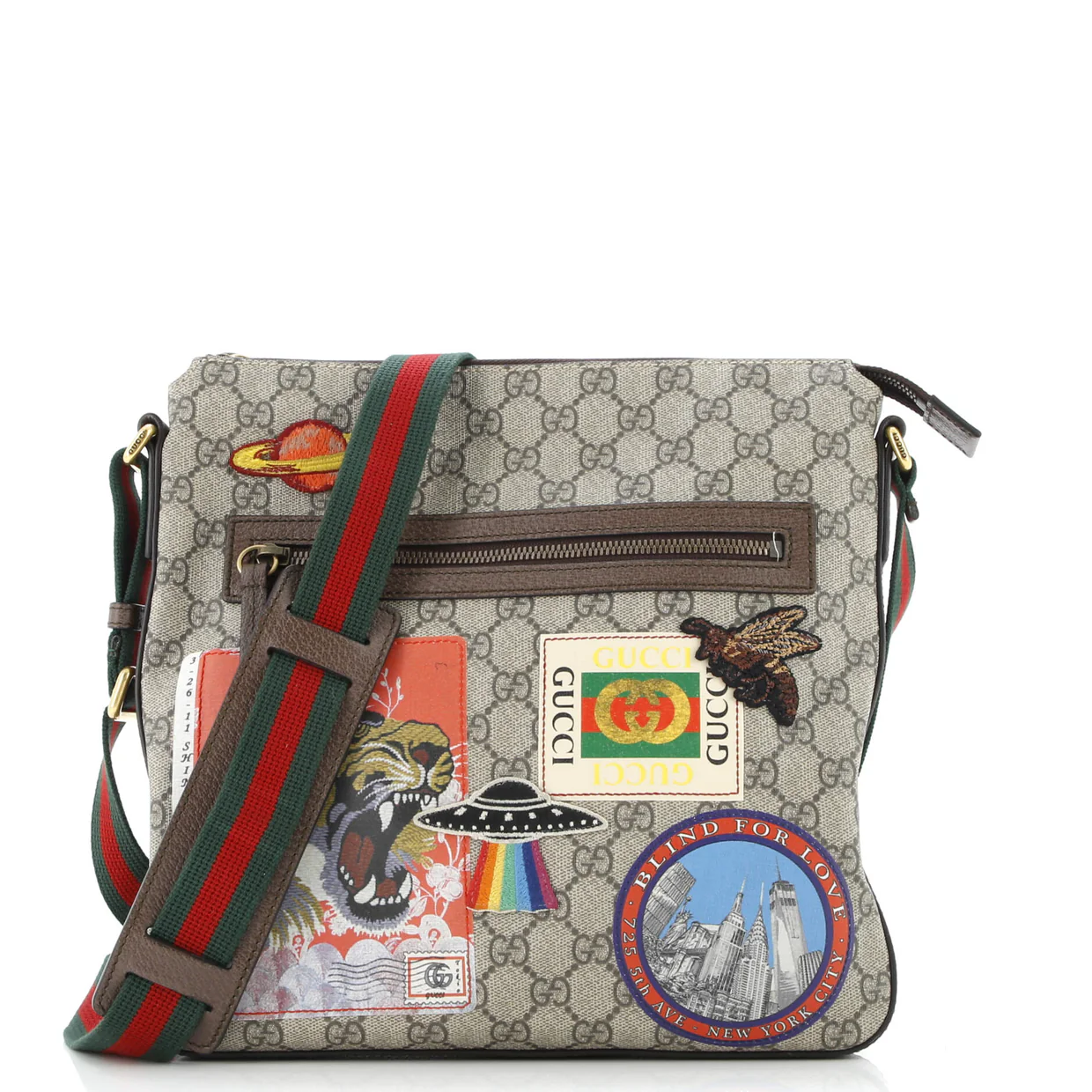 Courrier Zip Messenger GG Coated Canvas with Applique Medium - Deep Luxury