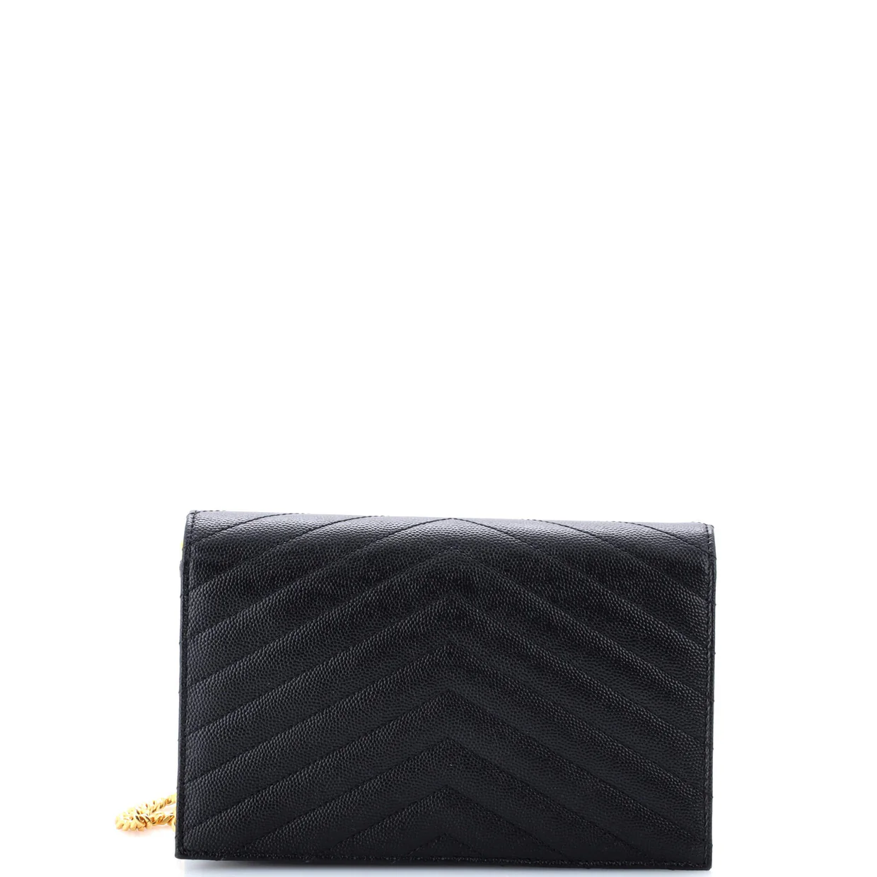 Classic Monogram Wallet on Chain Matelasse Chevron Leather Small - Deep Luxury