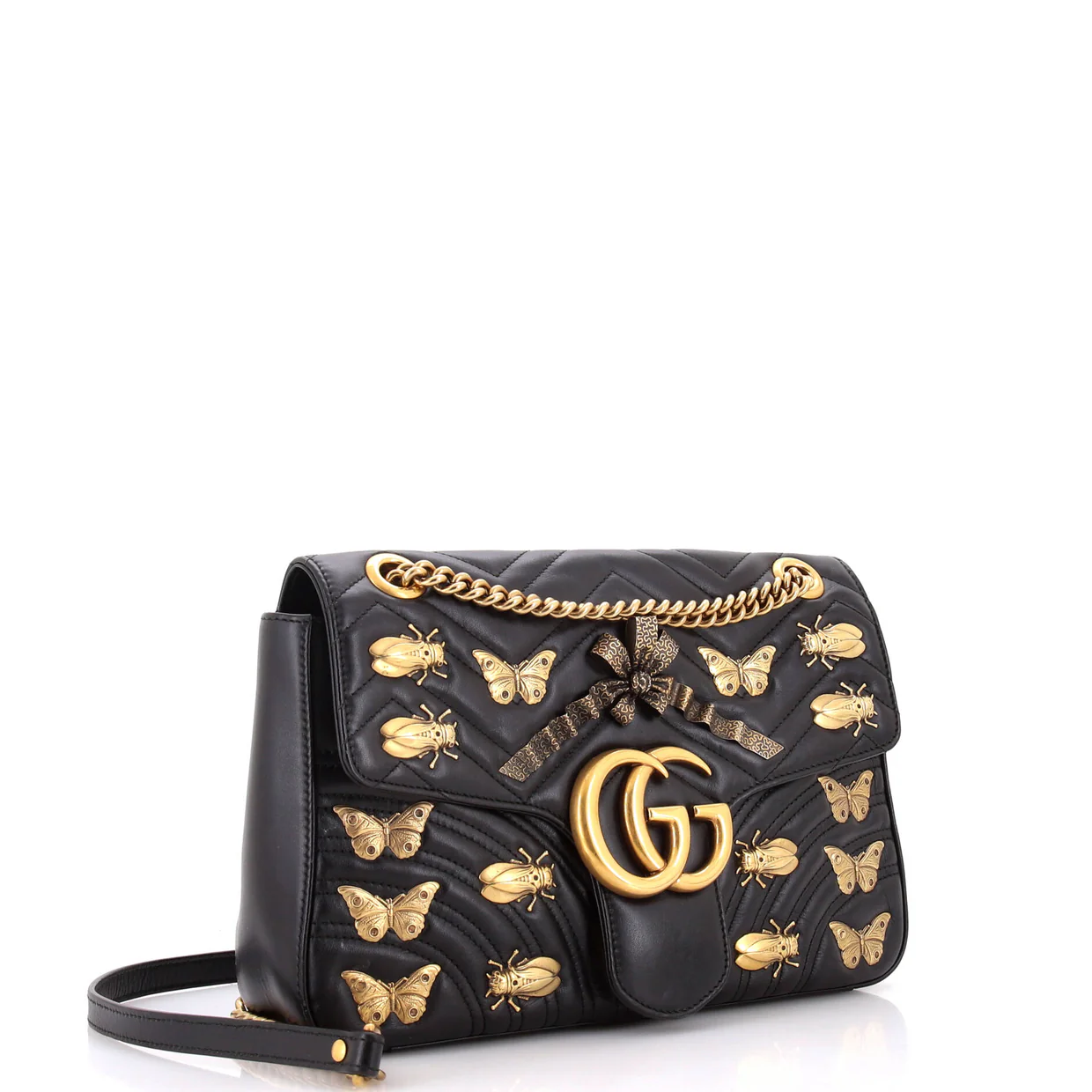 GG Marmont Flap Bag Embellished Matelasse Leather Medium - Deep Luxury