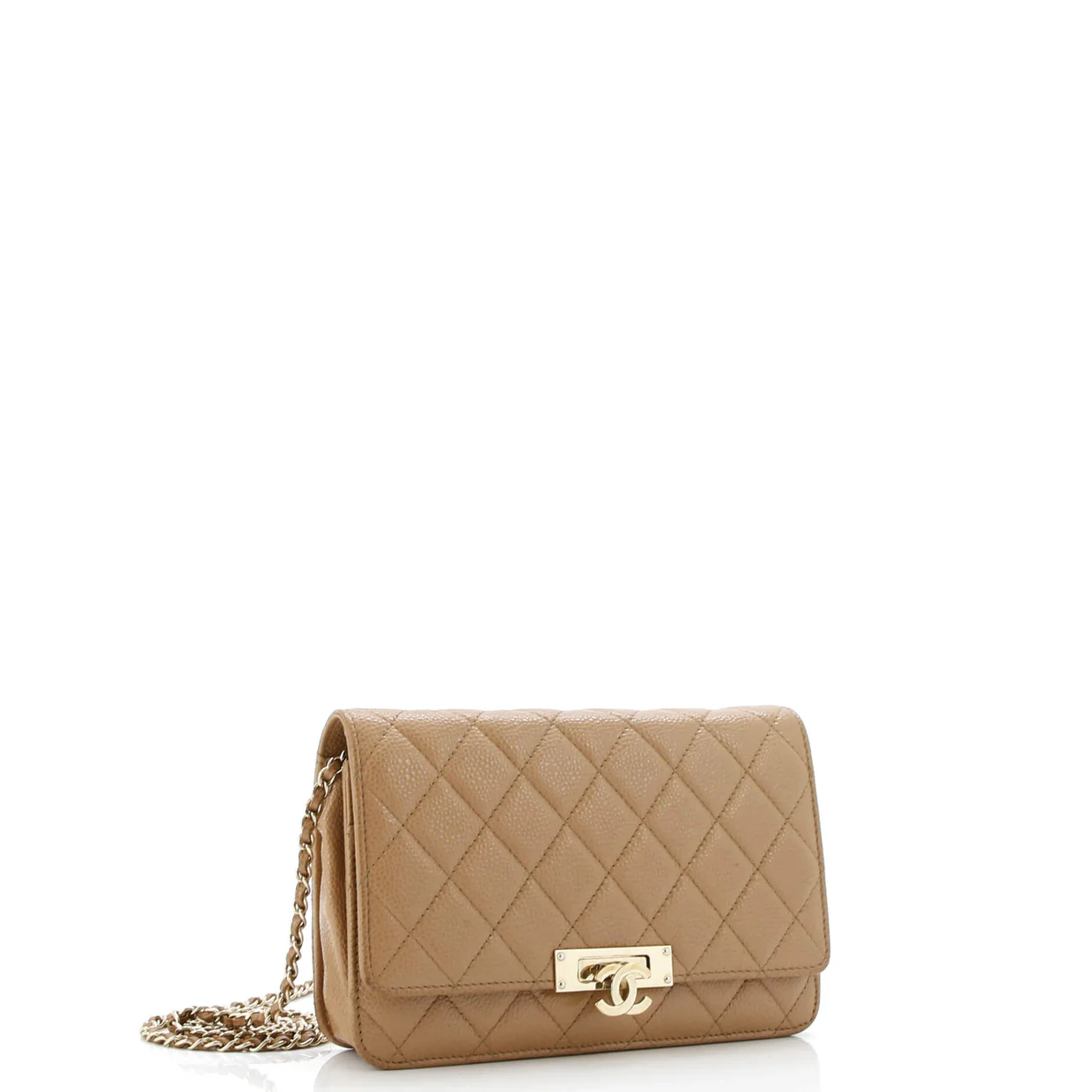 Golden Class Wallet on Chain Quilted Caviar - Deep Luxury