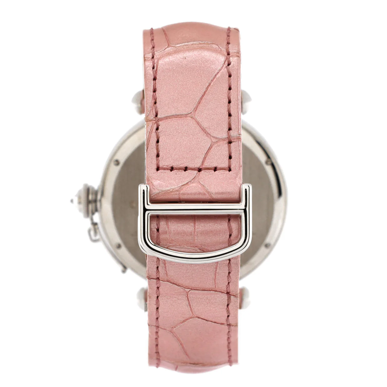 Pasha de Cartier Automatic Watch White Gold and Alligator with Diamond Bezel and Mother of Pearl 42 - Deep Luxury
