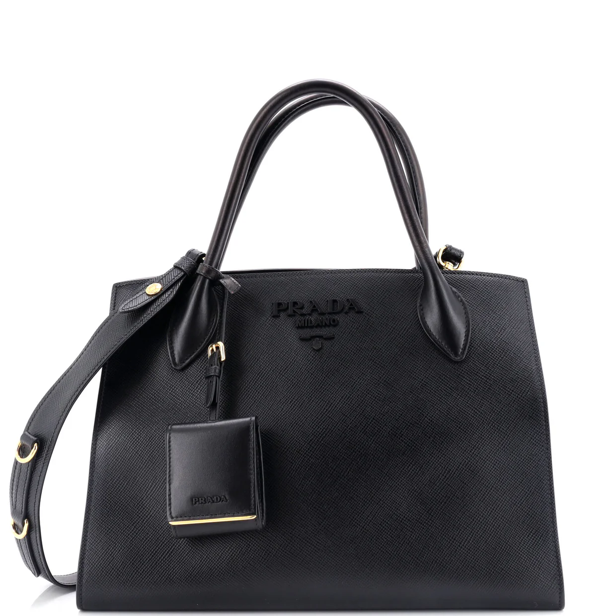 Monochrome Tote Saffiano with City Calf Medium - Deep Luxury