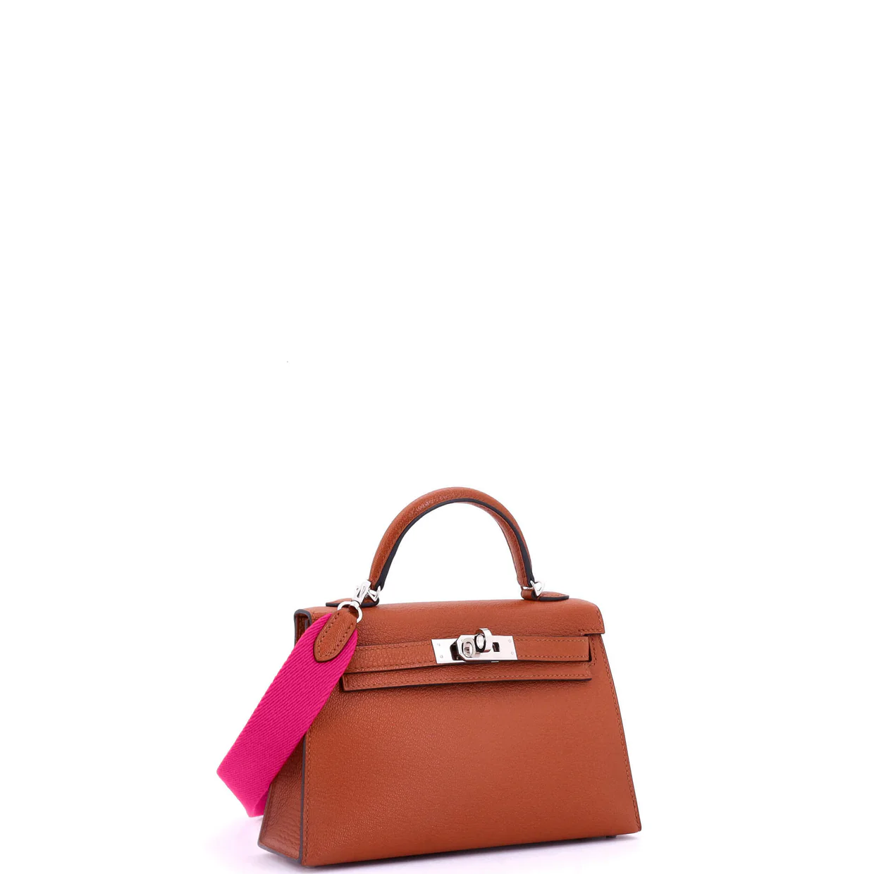 Kelly Mini II Amazone Handbag Brown Chevre Mysore with Palladium Hardware 20 - Deep Luxury