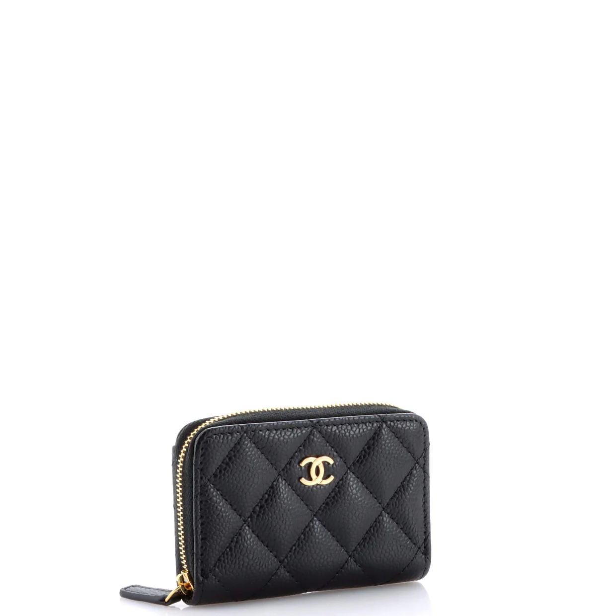 CC Zip Coin Purse Quilted Caviar Small - Deep Luxury