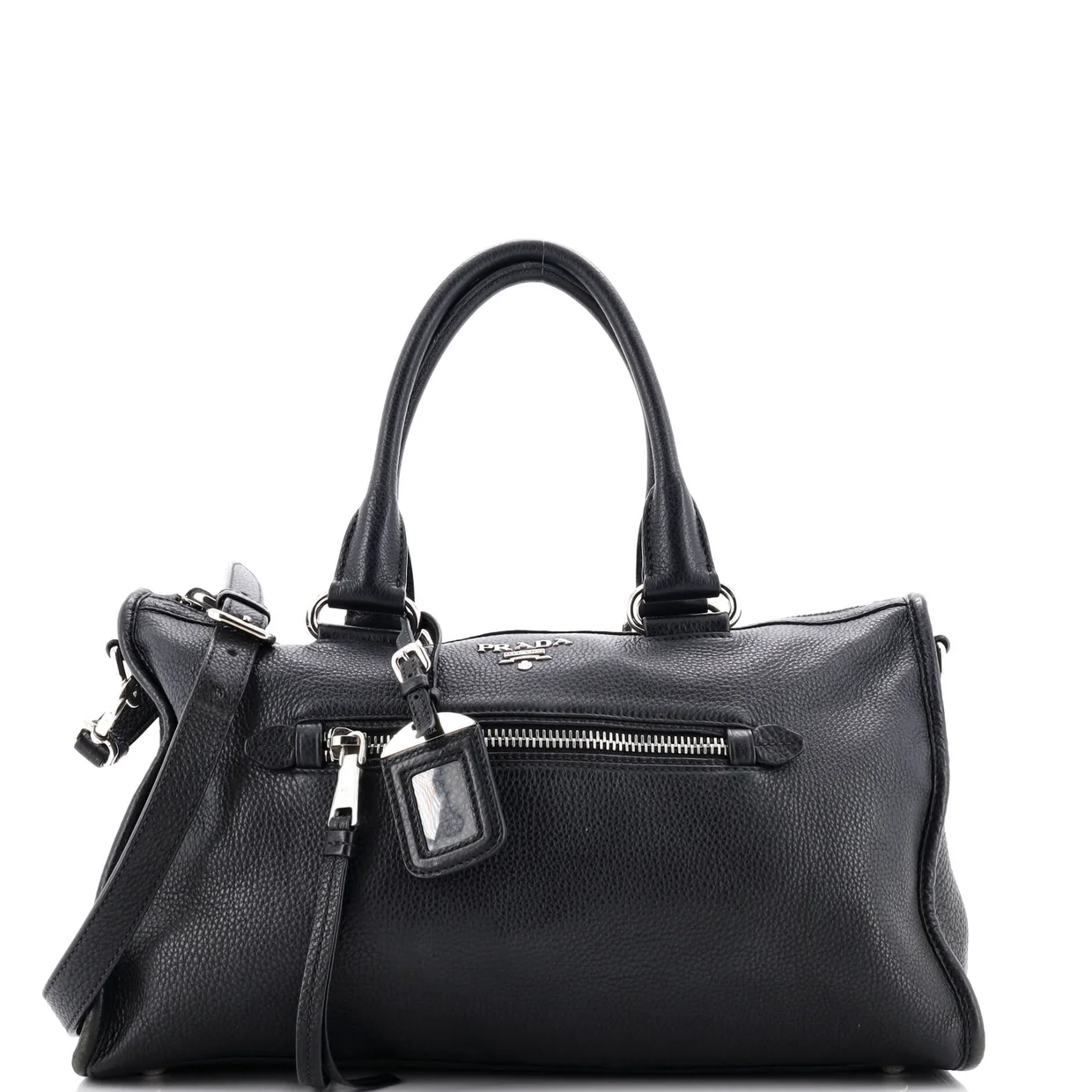 Front Zip Convertible Satchel Vitello Phenix Medium - Deep Luxury