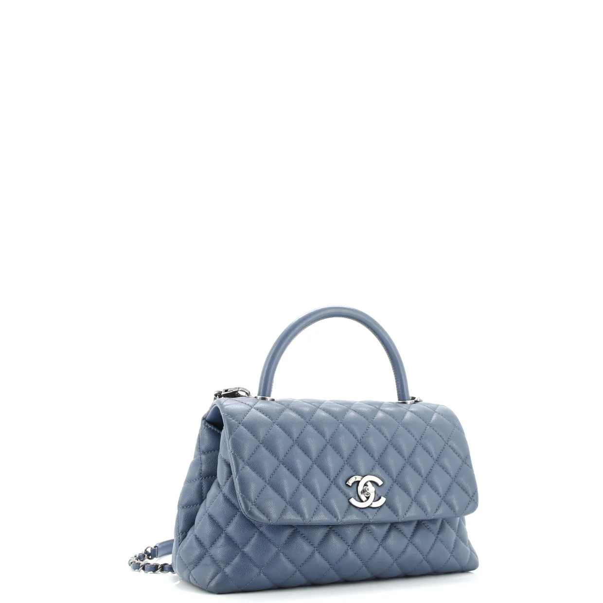 Coco Top Handle Bag Quilted Caviar Small - Deep Luxury