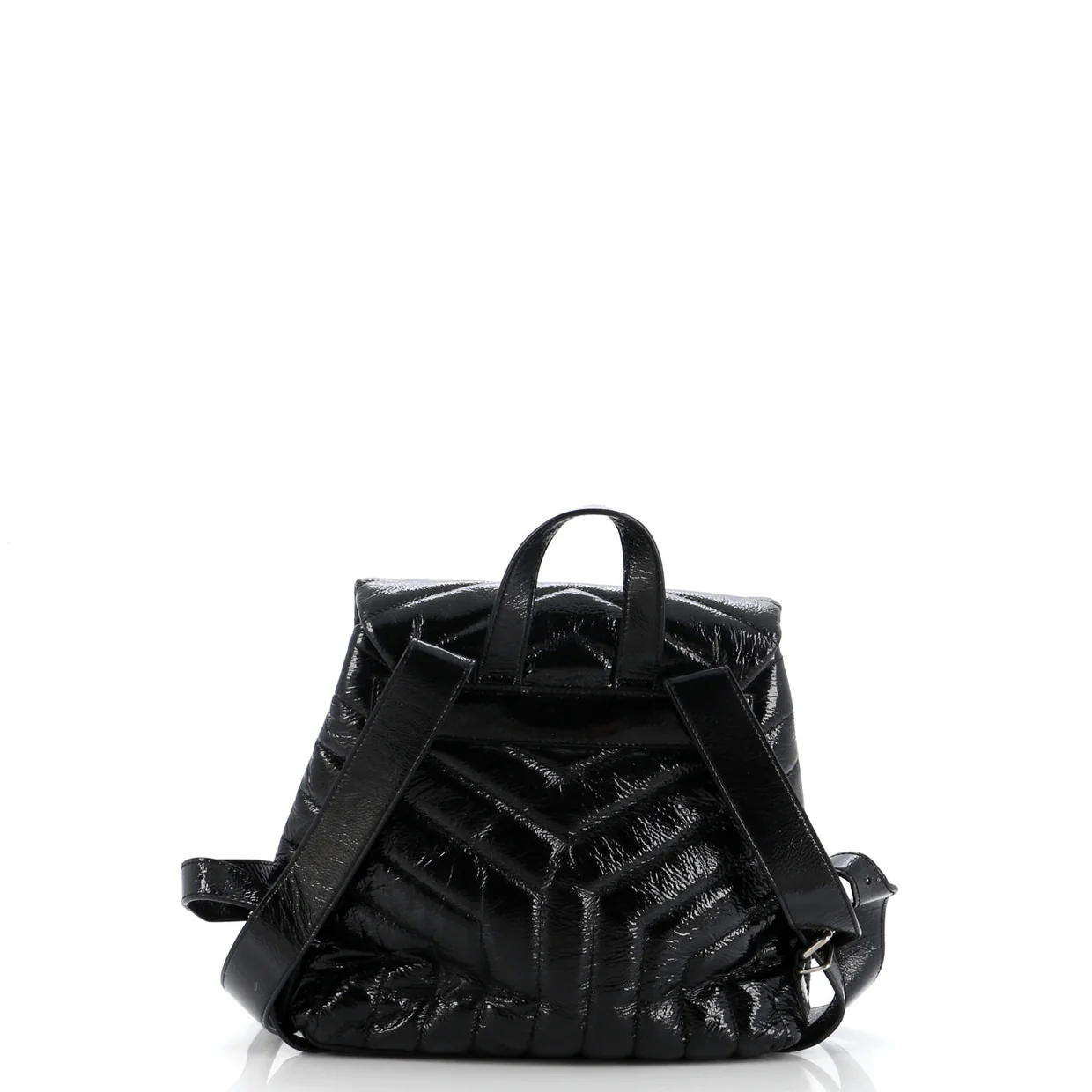 LouLou Backpack Matelasse Chevron Patent Small - Deep Luxury