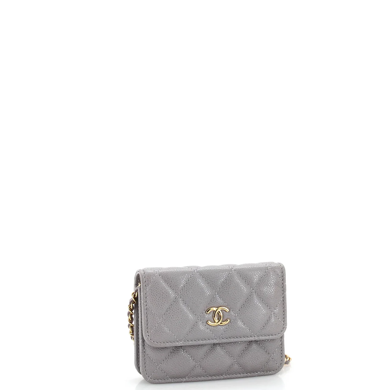Miss Coco Strap Flap Clutch with Chain Quilted Caviar Mini - Deep Luxury