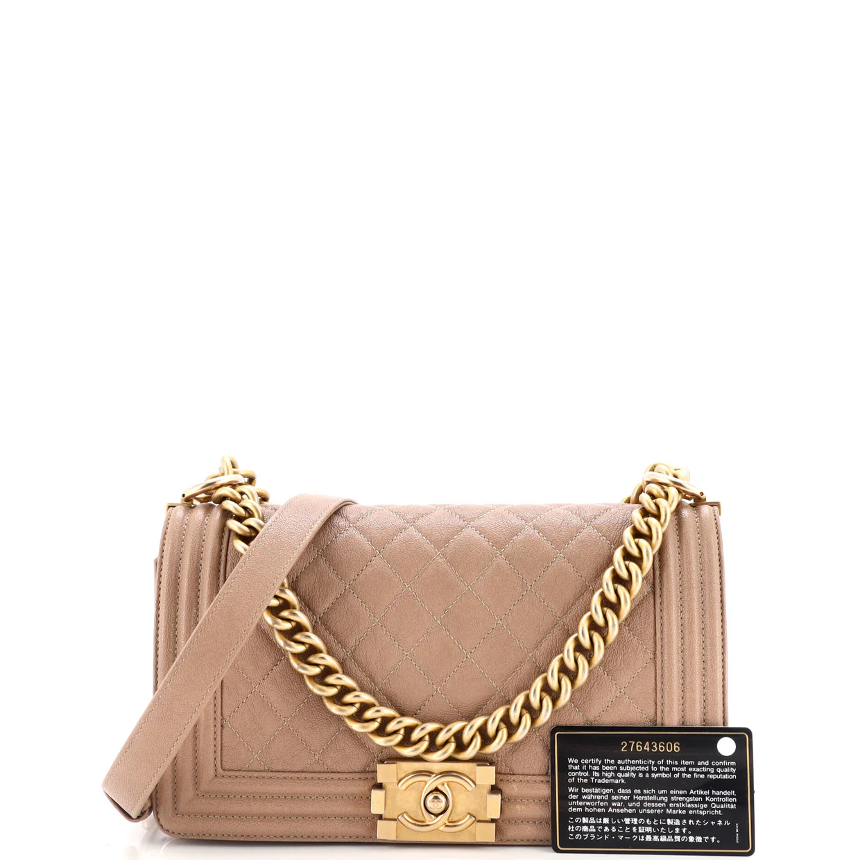 Boy Flap Bag Quilted Caviar Old Medium - Deep Luxury