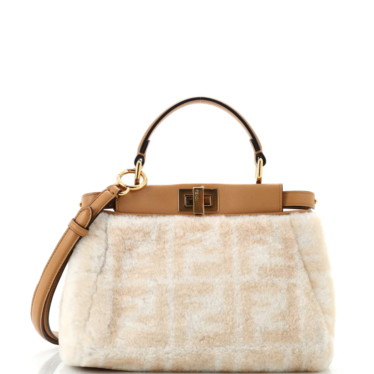 Peekaboo Bag Zucca Shearling Mini - Deep Luxury