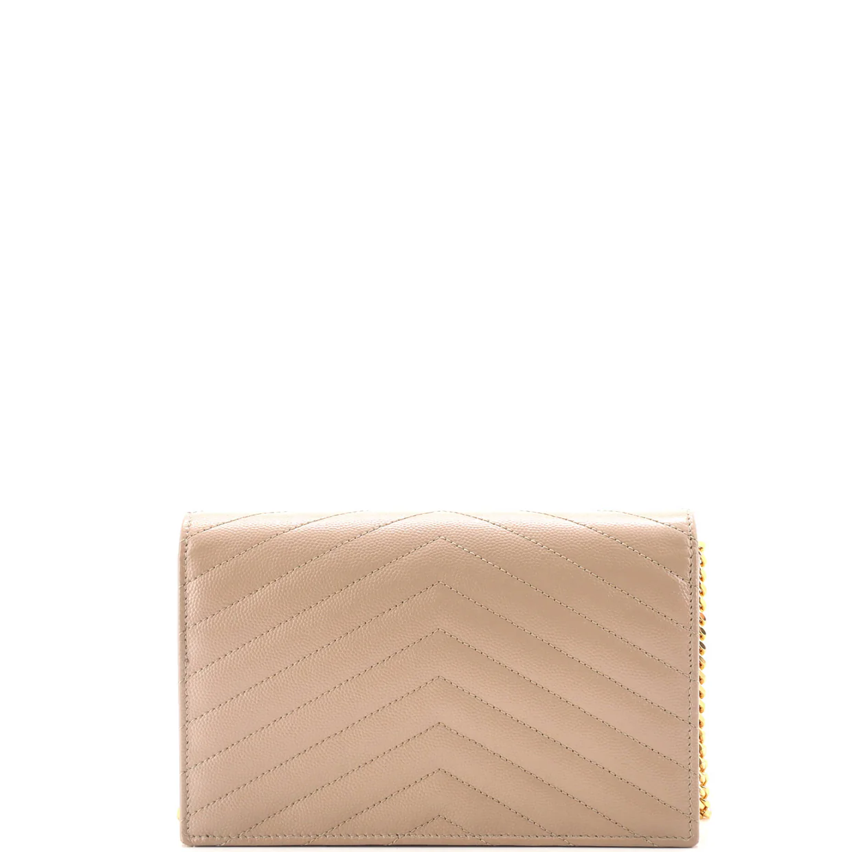 Classic Monogram Wallet on Chain Matelasse Chevron Leather Small - Deep Luxury
