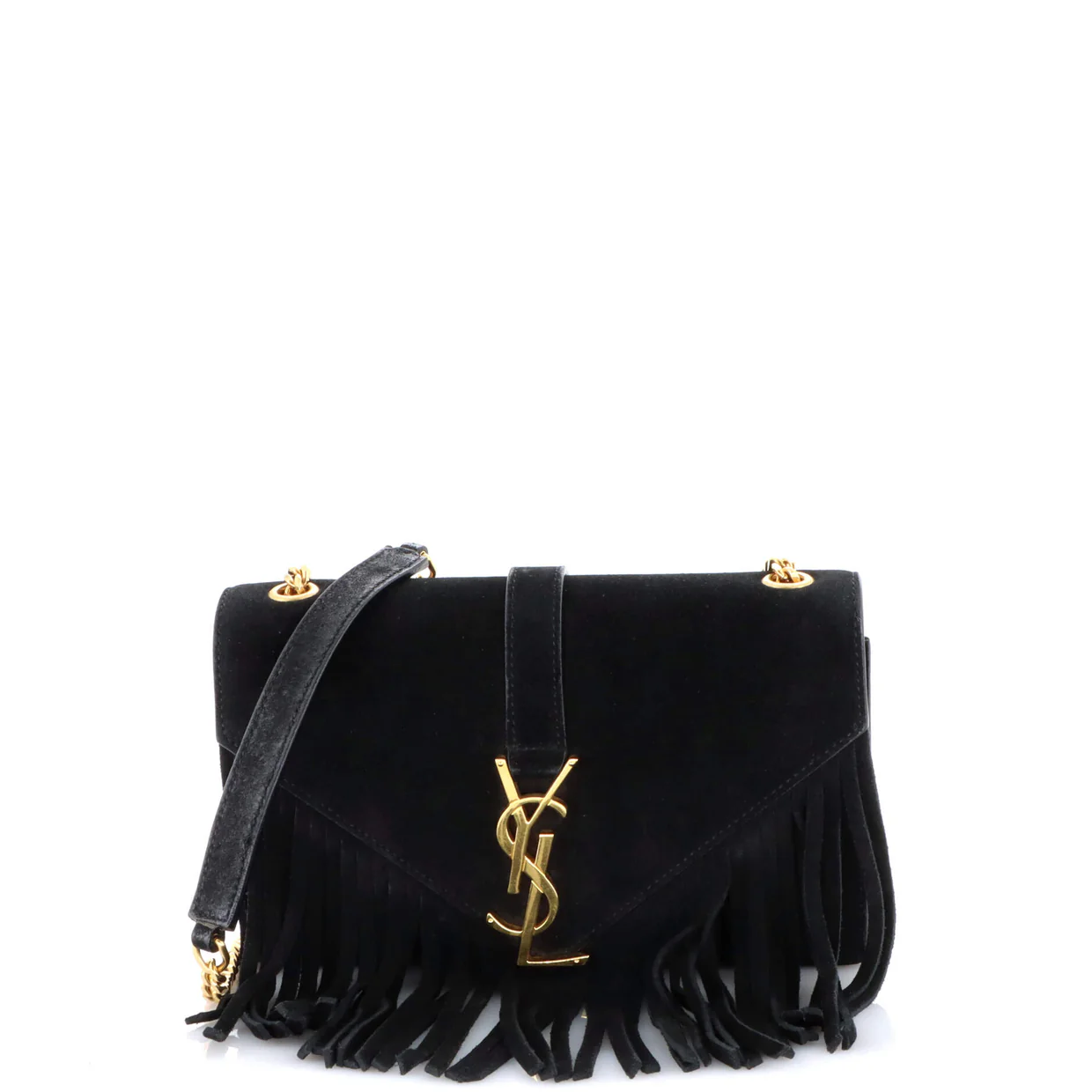 Classic Monogram Fringe Crossbody Bag Suede Small - Deep Luxury