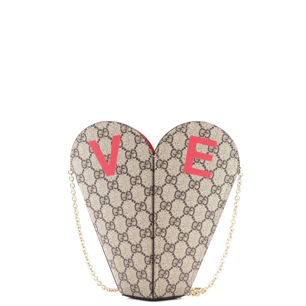 Valentine's Day Chain Heart Bag Printed GG Coated Canvas Small - Deep Luxury