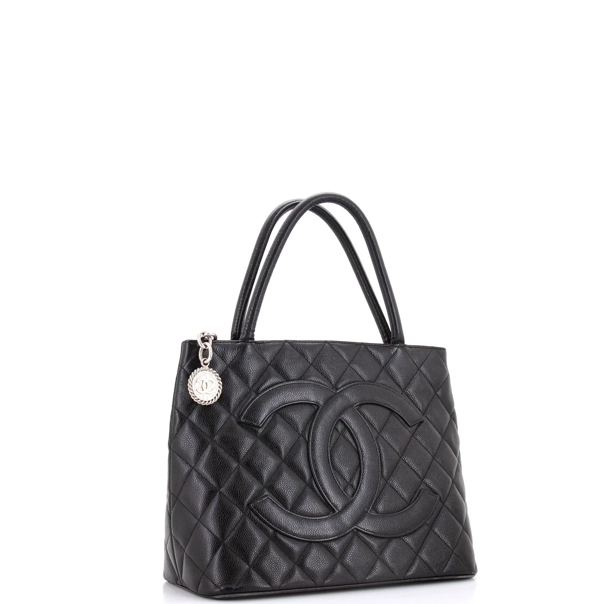 Medallion Tote Quilted Caviar - Deep Luxury