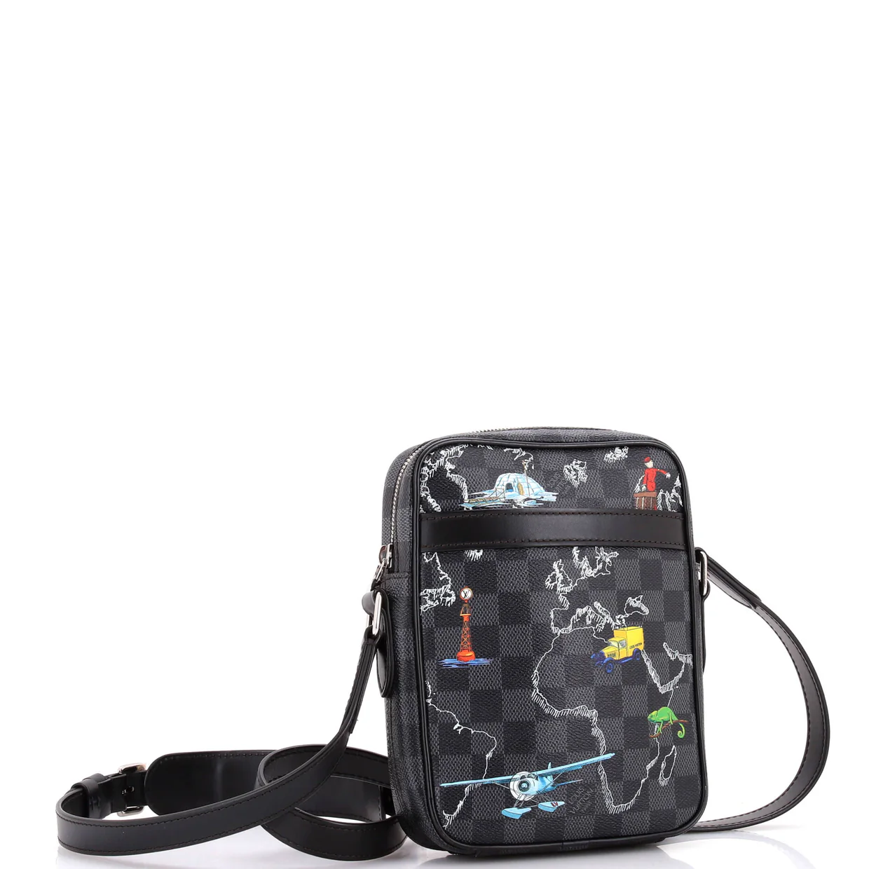 Danube Slim Bag Limited Edition Renaissance Map Damier Graphite PM - Deep Luxury