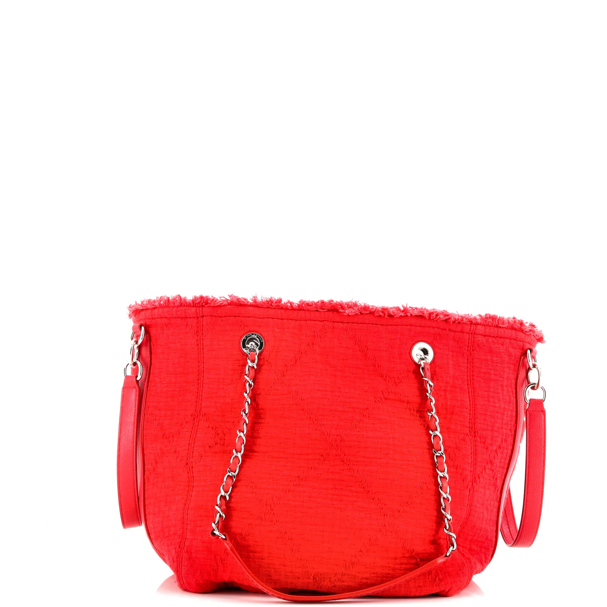 Double Face Deauville Tote Fringe Quilted Canvas Small - Deep Luxury