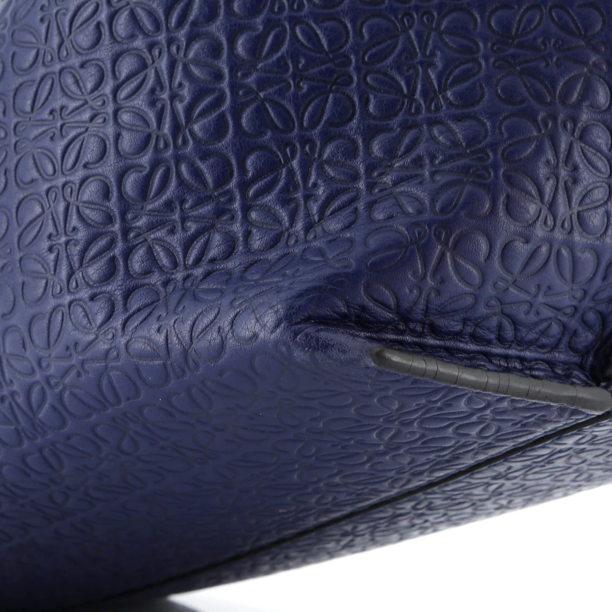 T Shopper Tote Anagram Embossed Leather - Deep Luxury