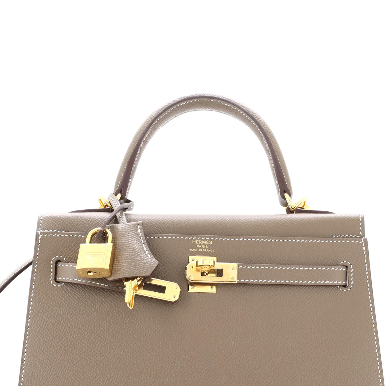 Kelly Handbag Grey Epsom with Gold Hardware 25 - Deep Luxury