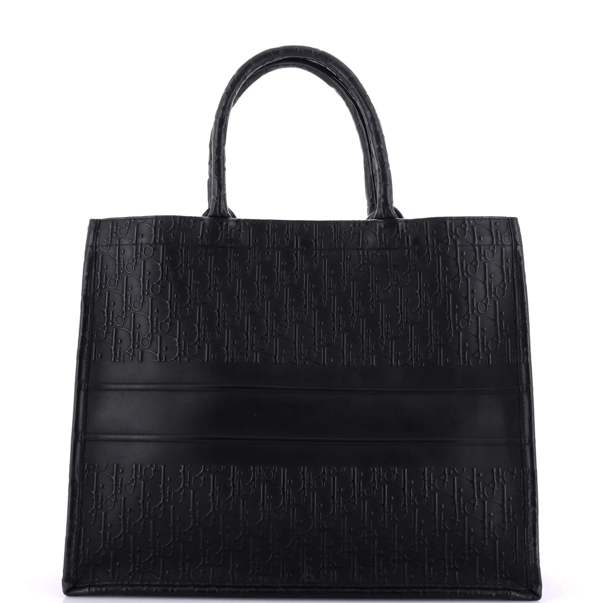 Book Tote Oblique Embossed Calfskin Large - Deep Luxury