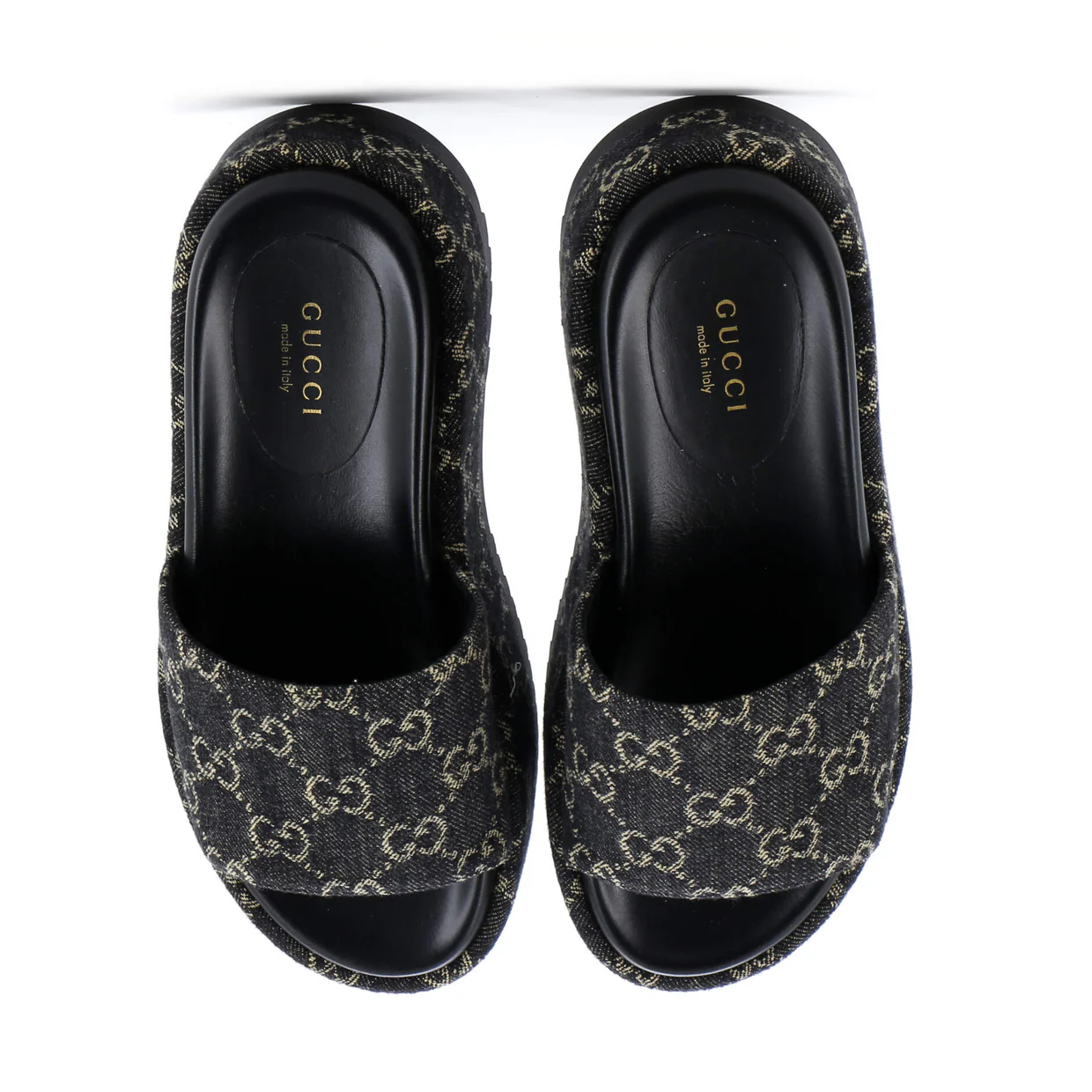 Women's Angelina Platform Slide Sandals GG Denim - Deep Luxury