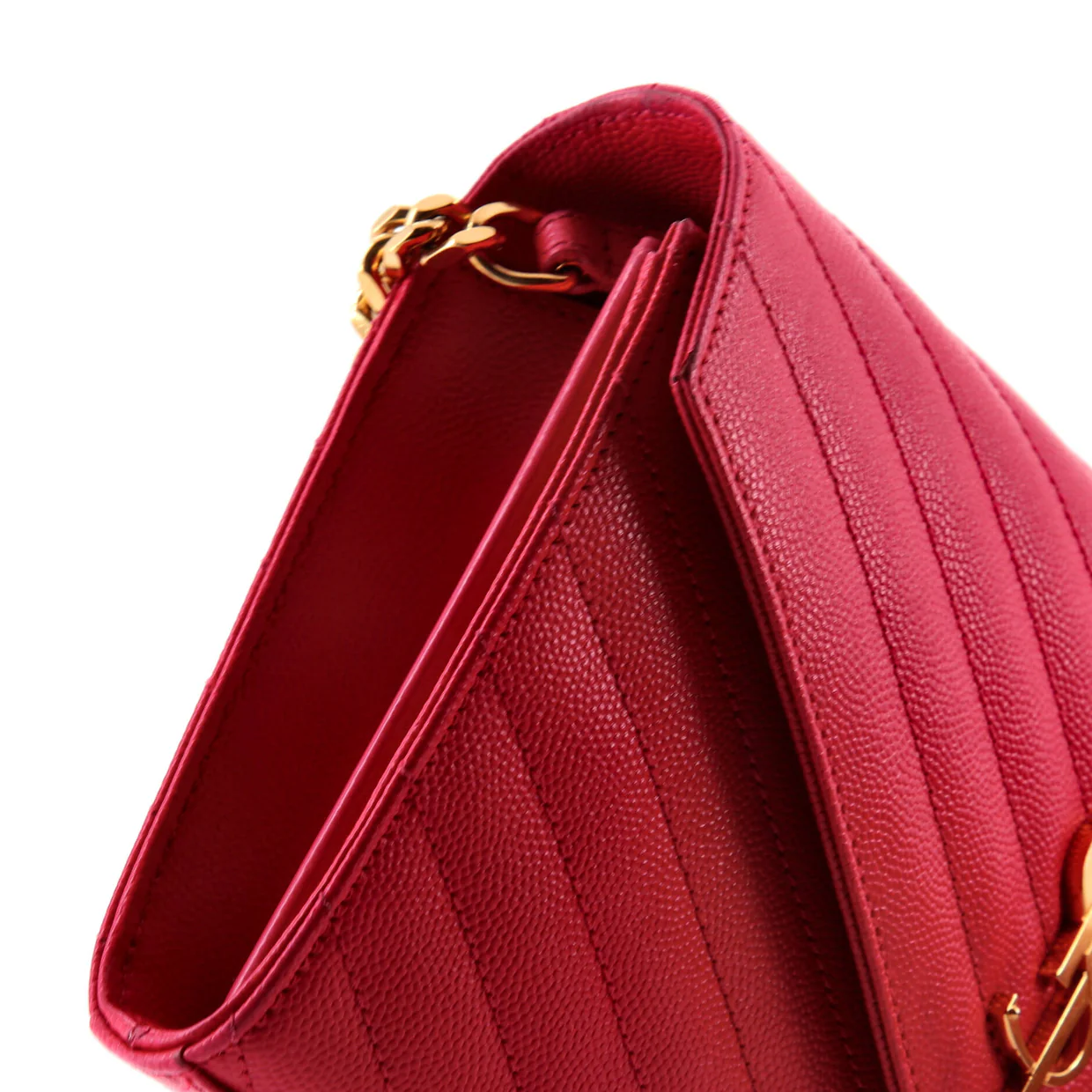 Classic Monogram Wallet on Chain Matelasse Chevron Leather Medium - Deep Luxury