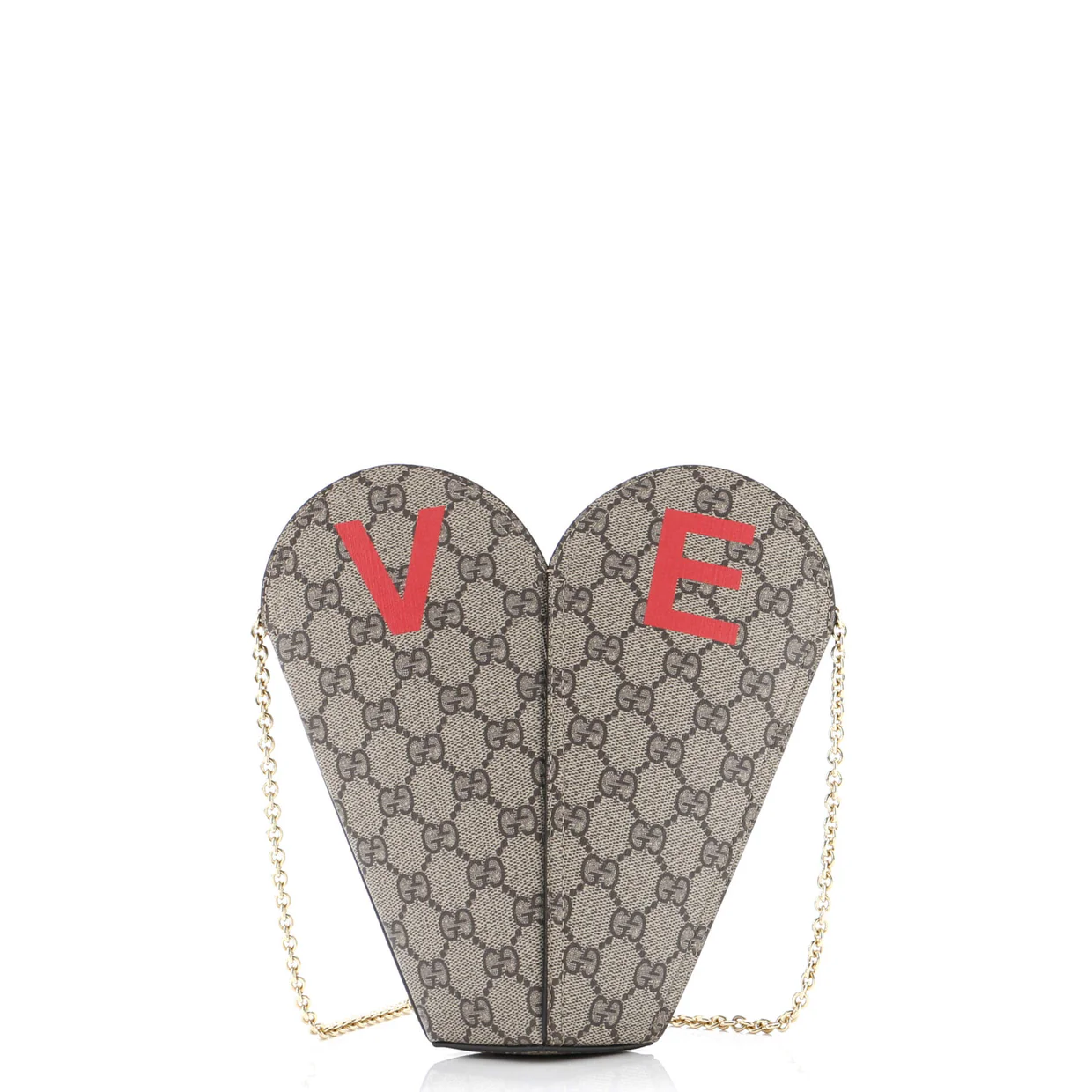 Valentine's Day Chain Heart Bag Printed GG Coated Canvas Small - Deep Luxury