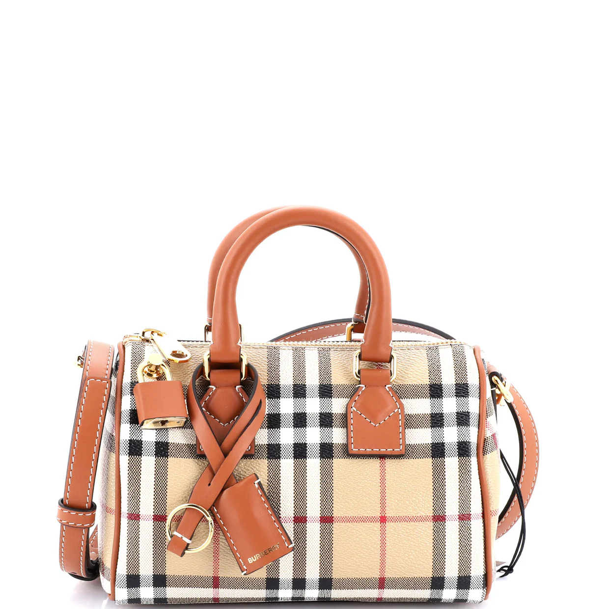 Bowling Bag Vintage Check Coated Canvas Mini - Deep Luxury
