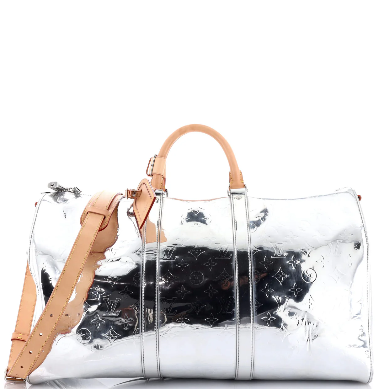 Keepall Bandouliere Bag Monogram Mirror Coated Canvas 50 - Deep Luxury