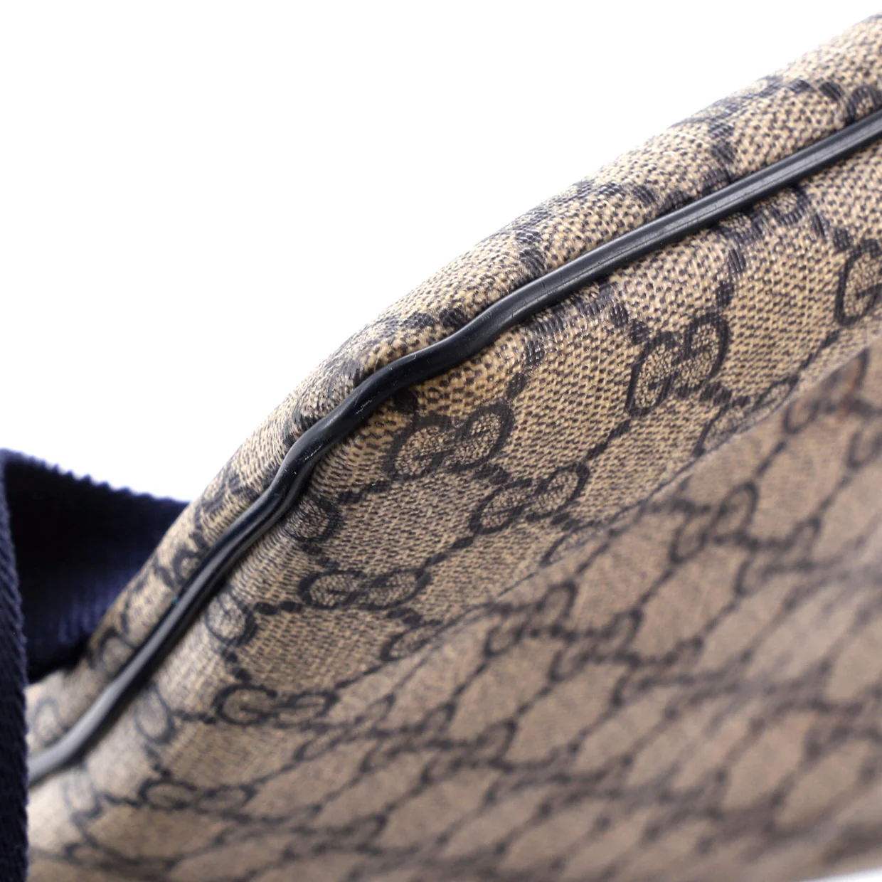 Zip Top Messenger Bag GG Coated Canvas Large - Deep Luxury