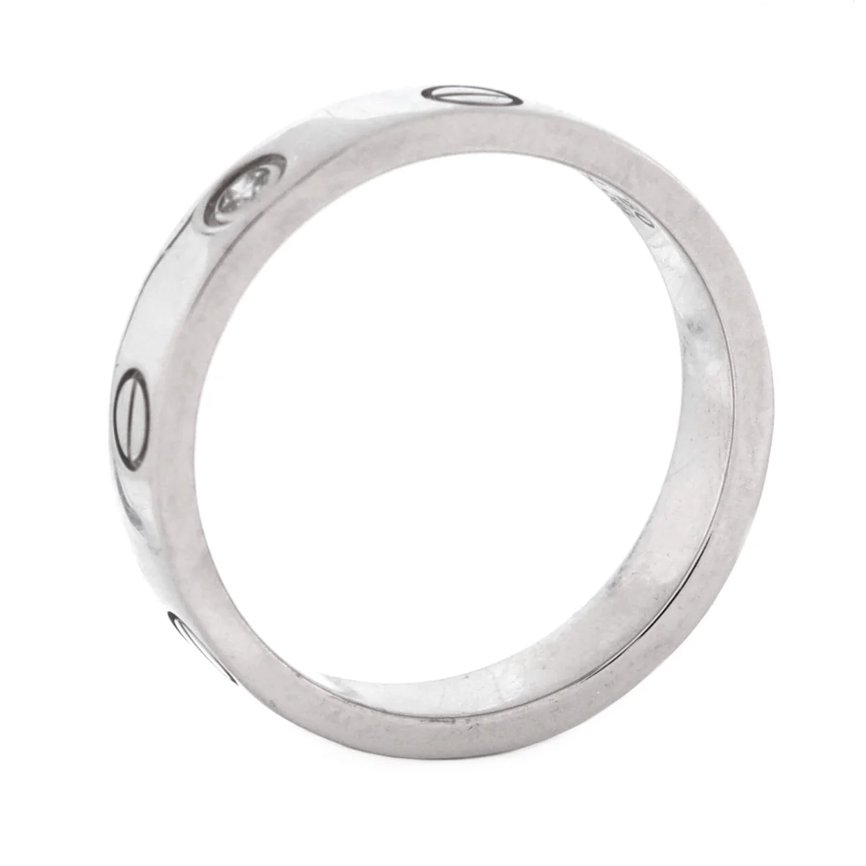 Love Wedding Band 1 Diamond Ring 18K White Gold with Diamond - Deep Luxury