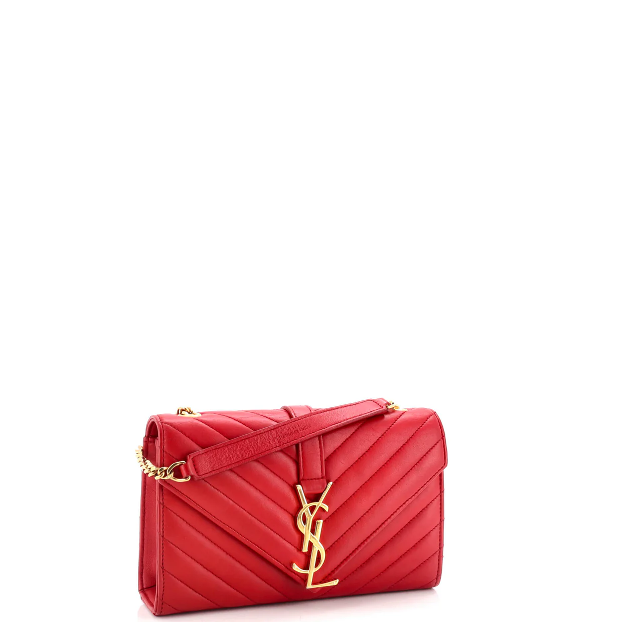Classic Monogram Envelope Satchel Matelasse Chevron Leather Small - Deep Luxury