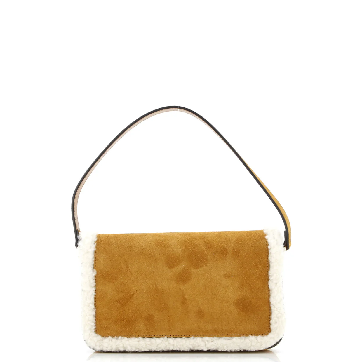 Horsebit 1955 Flap Shoulder Bag Suede with Shearling Mini - Deep Luxury