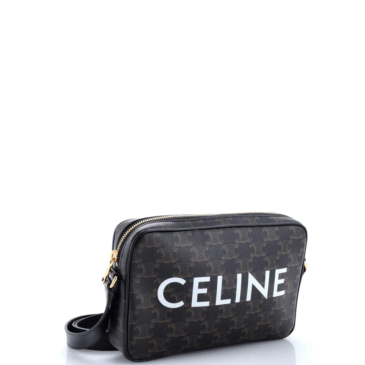 Logo Messenger Bag Triomphe Coated Canvas Medium - Deep Luxury